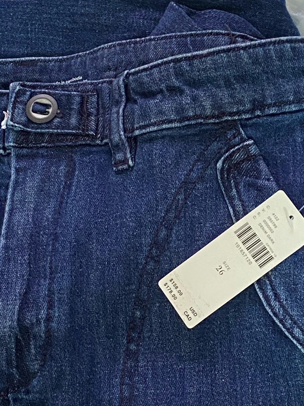 Pilcro High-Rise Wide-Leg Jeans size 26 new with tag dark wash - Picture 3 of 5
